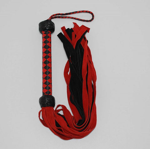 Snake Whips Black and Red Flogger - Whips And Crops