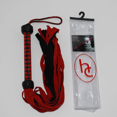 Snake Whips Black and Red Flogger - Whips And Crops