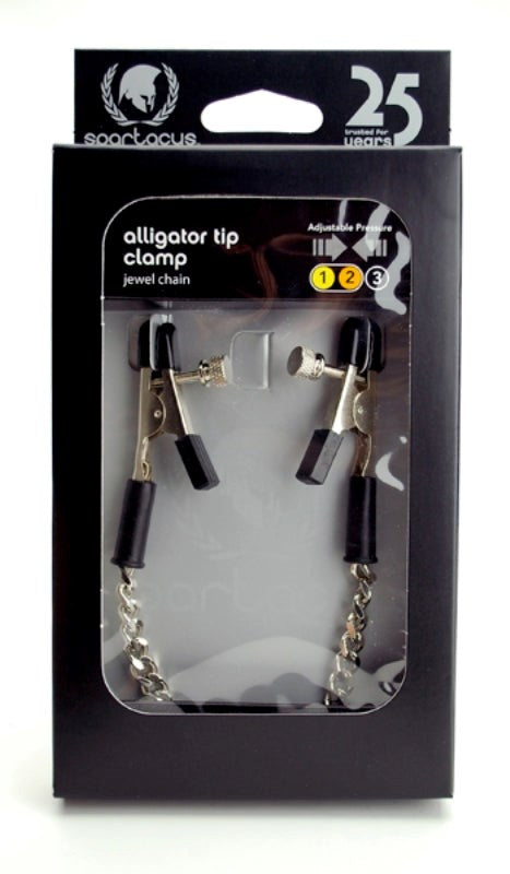 Spartacus Adjustable Alligator Clamps with Jewel Chain - Nipple and Clit Clamps