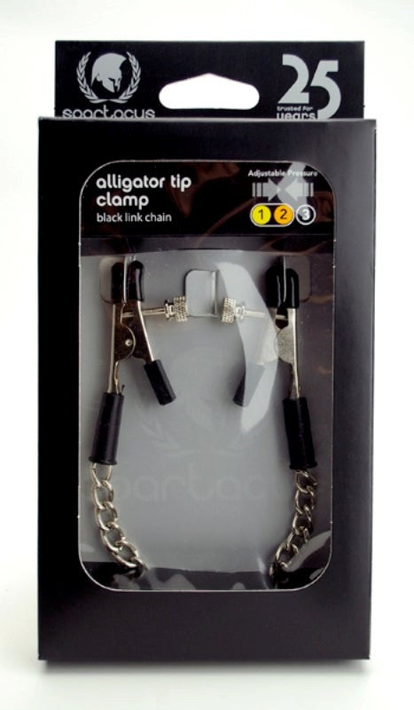 Spartacus Adjustable Alligator Clamps with Link Chain - Cuffs and Restraints