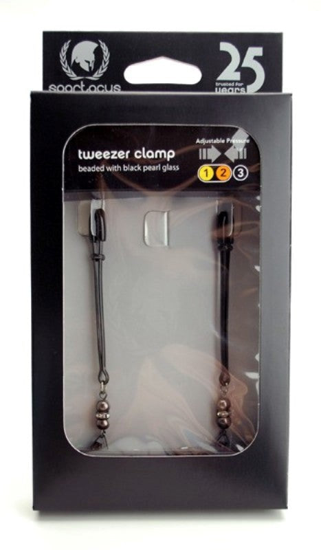 Spartacus Adjustable Lavish Tweezer Clamps with Pearl - Nipple and Clit Clamps
