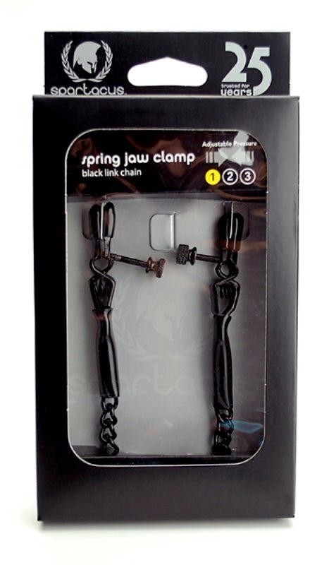 Spartacus Adjustable Spring Jaw Clamps with Link Chain - Nipple and Clit Clamps