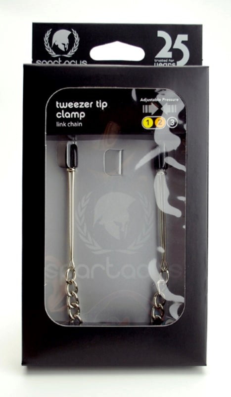 Spartacus Adjustable Tweezer Clamps with Link Chain - Breast and Nipple Toys