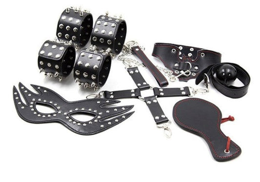 Spike 7 Piece Bondage Kit With Hogtie Kit - Bondage Kits