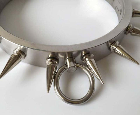 Spiked Metal BDSM Collar - Collars and Leads