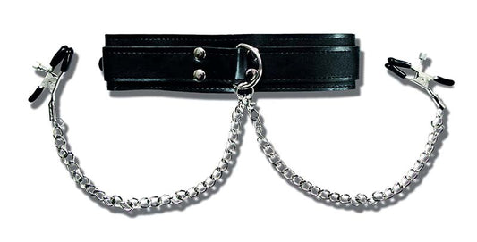 Sportsheets Collar With Nipple Clamps - Nipple and Clit Clamps