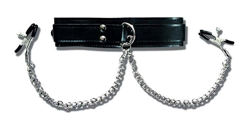 Sportsheets Collar With Nipple Clamps - Nipple and Clit Clamps