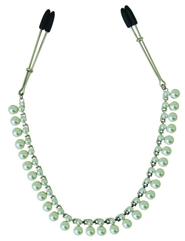 Sportsheets Midnight Pearl Chain Nipple Clips - Breast and Nipple Toys
