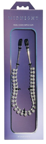 Sportsheets Midnight Pearl Chain Nipple Clips - Breast and Nipple Toys