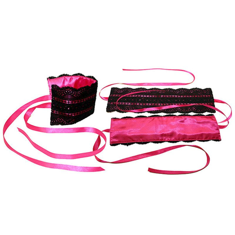 Sportsheets Satin and Lace Lovers Kit - - Cuffs And Restraints