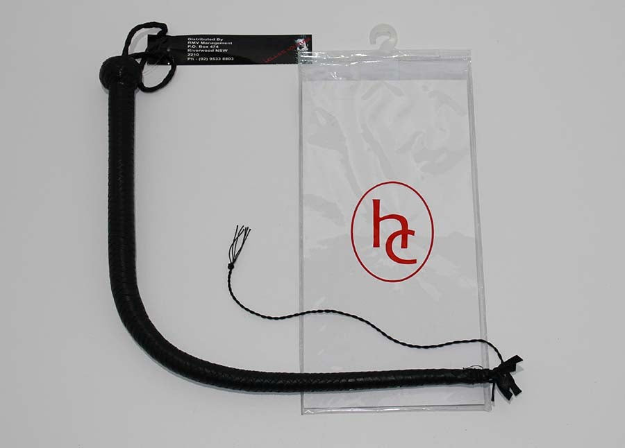 Stockmans Black Leather Whip 60cm - - Whips And Crops