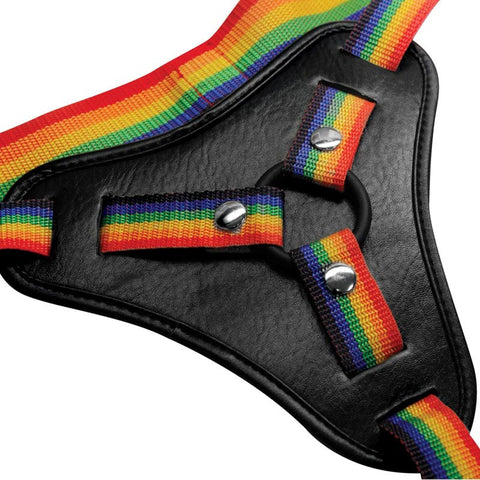 XR Brands' Vibrant Rainbow Strap-On Harness - Style, Comfort, and Support - Strap On Sextoys