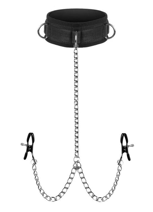 Submission Collar And Nipple Clamp Union - Breast and Nipple Toys