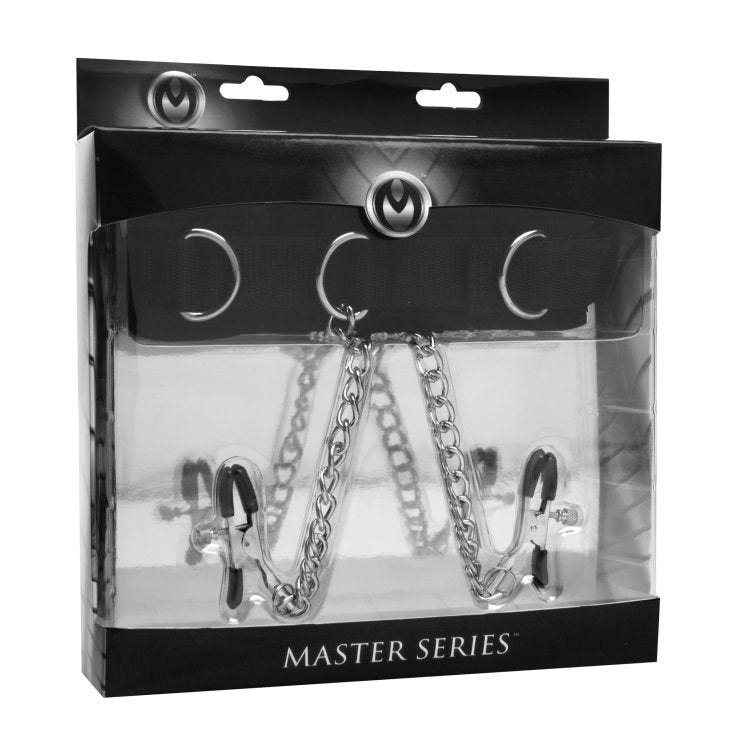 Submission Collar And Nipple Clamp Union - - Breast and Nipple Toys