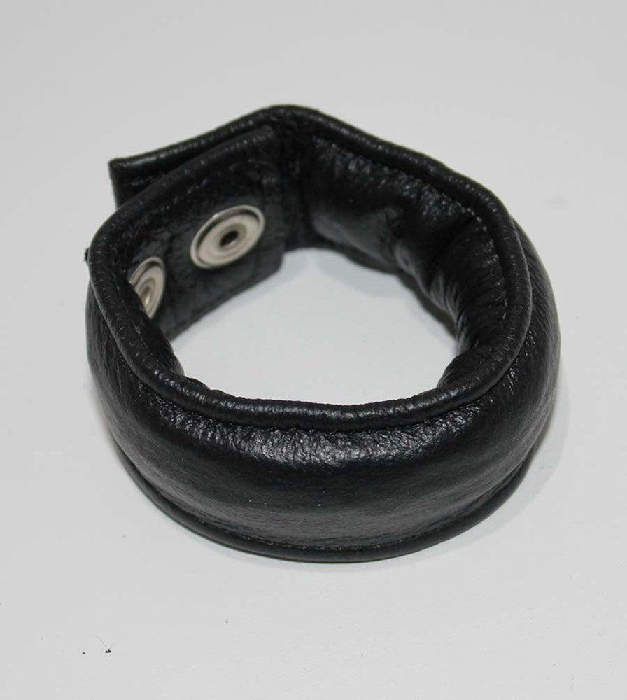 Subshop Single Weighted Leather Cock Ring - - Ball and Cock Toys