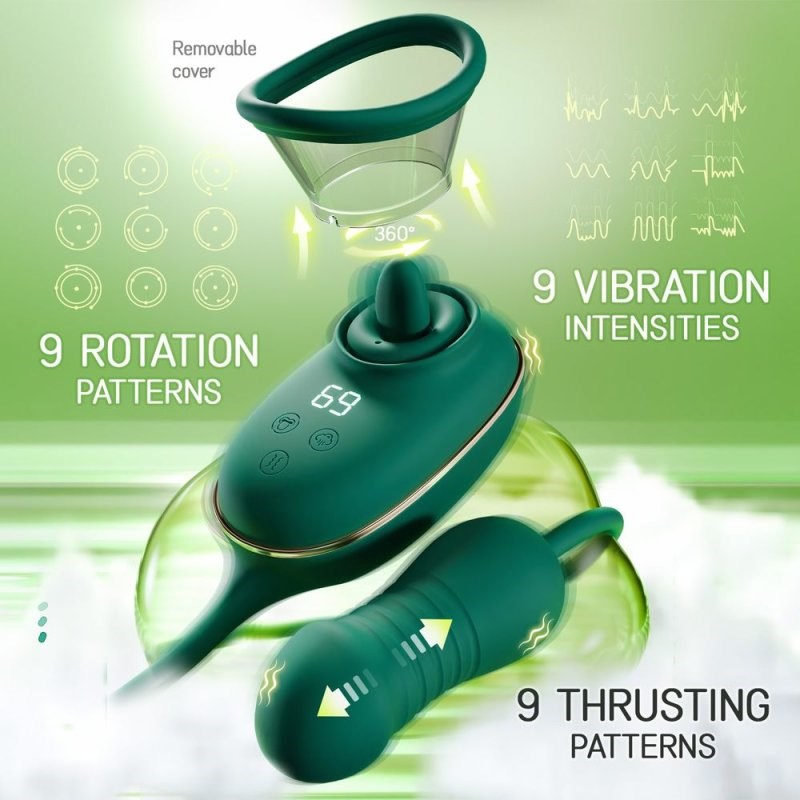 Sucking Vibrator with Vibrating Licking Tongue & Thrusting - - Finger and Tongue Vibrators