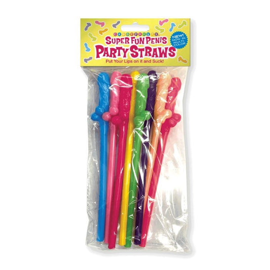 Super Fun Penis Party Straws - Multicolour 8 Pack - Bachelorette and Bucks