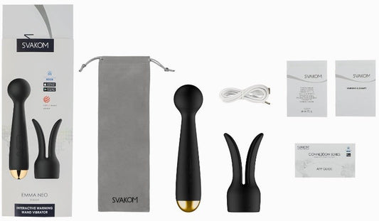 Svakom Emma Neo Interactive Vibrating Body Wand Massager - Remote Control Vibrators