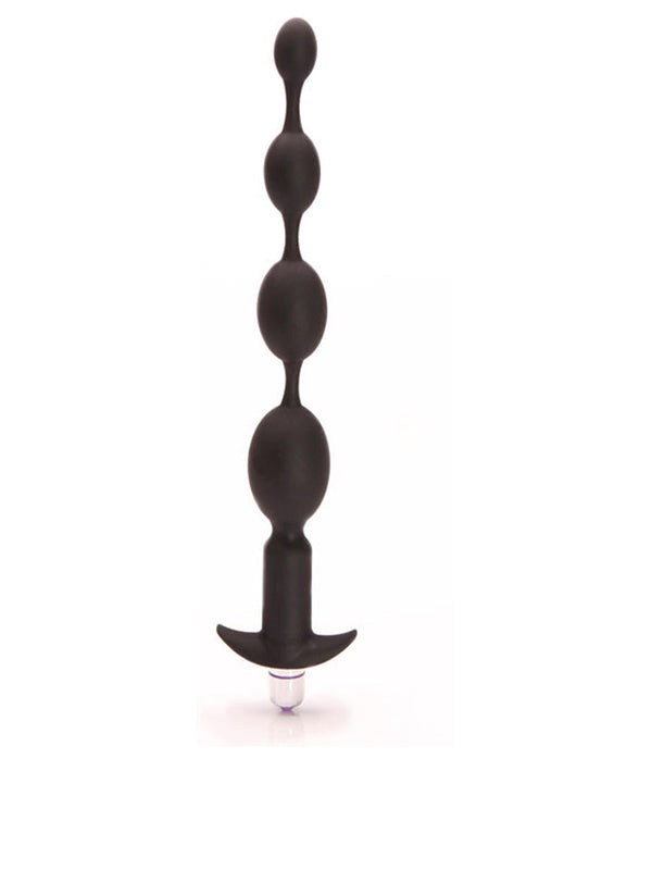 Tantus Vibrating Progressive Beads Black - - Anal Beads and Balls