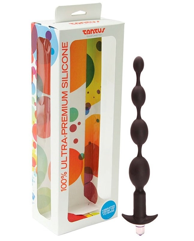 Tantus Vibrating Progressive Beads Black - - Anal Beads and Balls