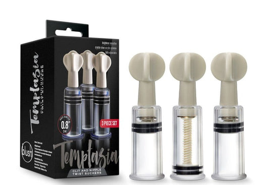 Temptasia Clit & Nipple Twist Suckers - Customizable Suction for Heightened Sensitivity - Nipple and Clit Clamps