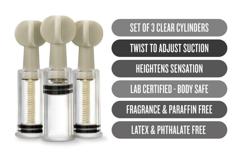 Temptasia Clit & Nipple Twist Suckers - Customizable Suction for Heightened Sensitivity - Nipple and Clit Clamps