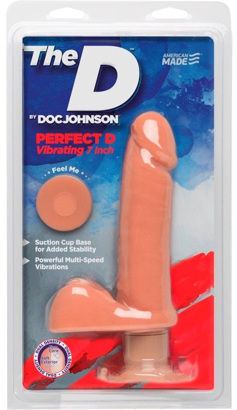 The D The Perfect D Vibrating 7 Inch Vanilla - - Realistic Dildos