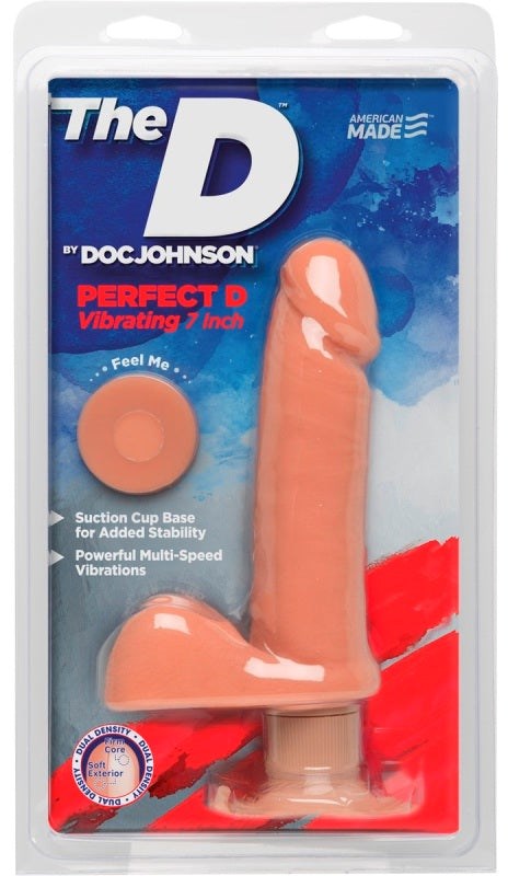 The D The Perfect D Vibrating 7 Inch Vanilla - Realistic Dildos