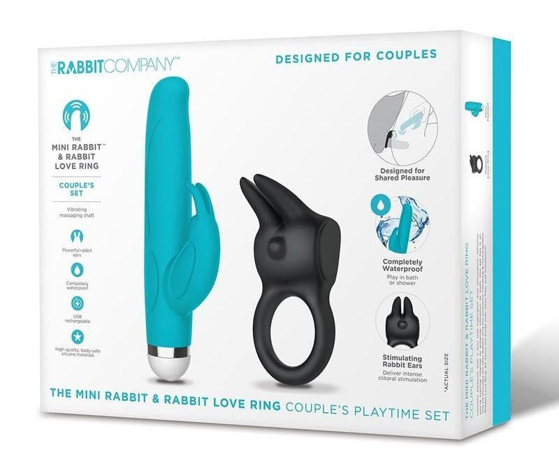 The Mini Rabbit and Rabbit Love Ring Couples Playtime Set - - Sex Kits