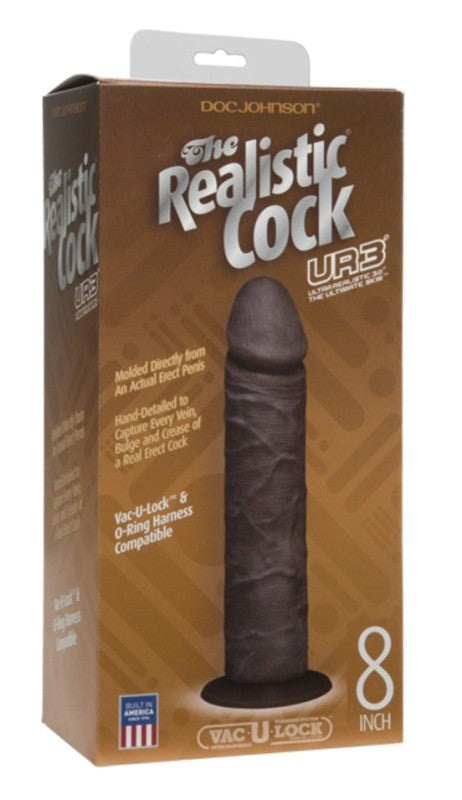 The Realistic Cock UR3 8 in. Black - Realistic Dildos