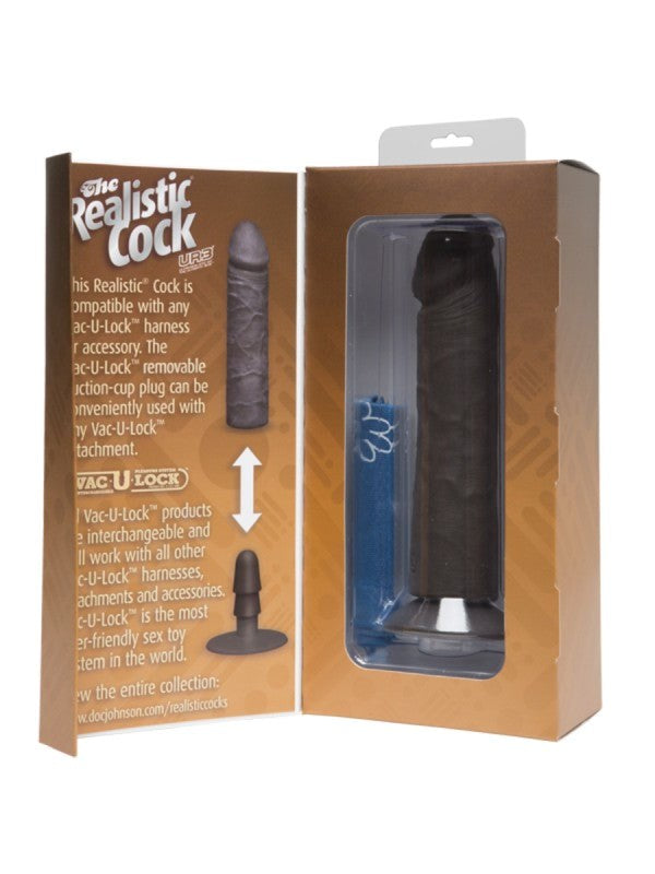 The Realistic Cock UR3 8 in. Black - - Realistic Dildos