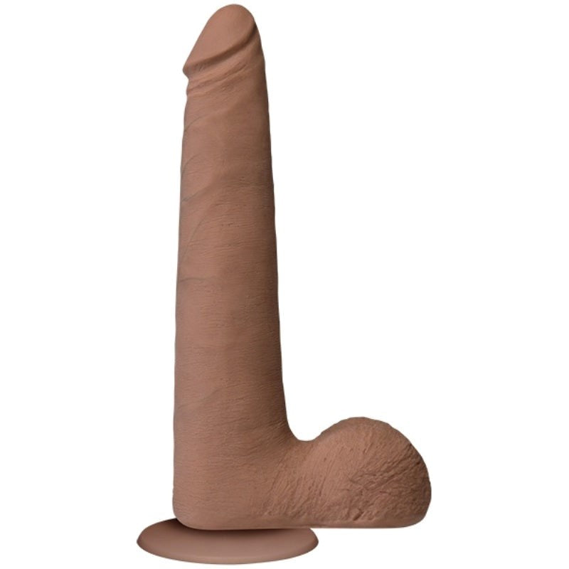 The Realistic Cock UR3 9 in. Slim with Balls Brown - - Realistic Dildos