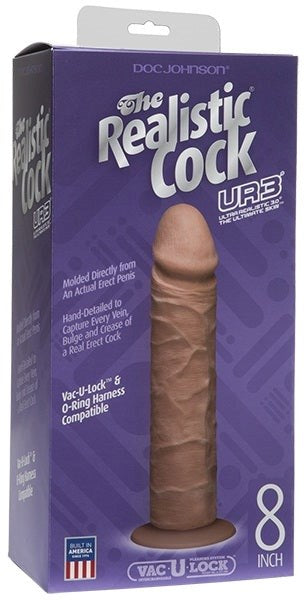 The Realistic Cock UR3 Brown 8 inch - Realistic Dildos