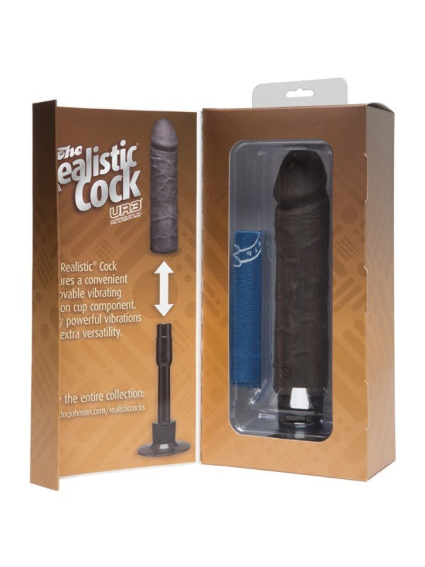 The Realistic Cock UR3 Vibrating 8 in. Black - - Realistic Dildos