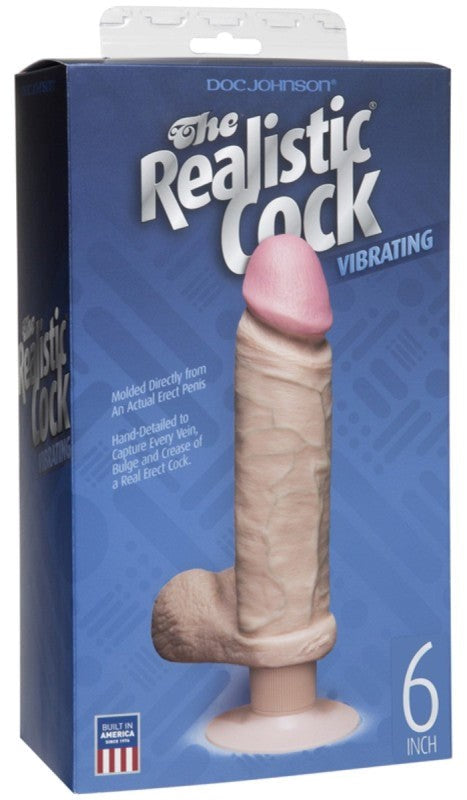 The Realistic Cock Vibrating 6 Inch Flesh - - Realistic Dildos