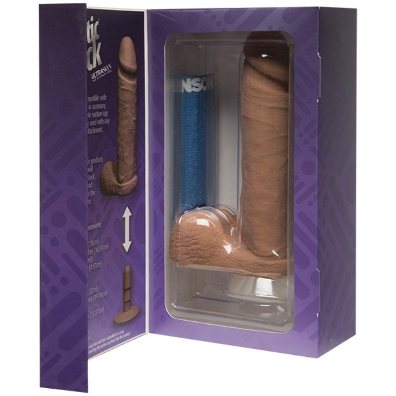 The Realistic Cock with Balls UR3 - Brown 8 in - - Realistic Dildos