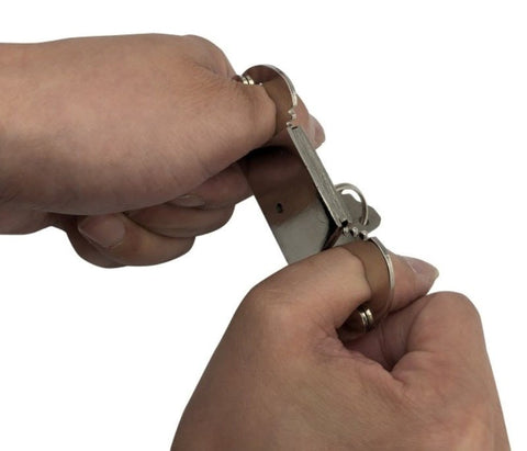 Thumb Steel Cuffs - Steel Sex Toys