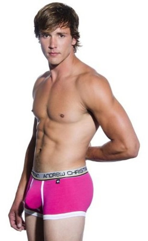 Tighty Whitie Punked Boxer w/ Almost Naked Fuchsia - M - Jocks and G-Strings