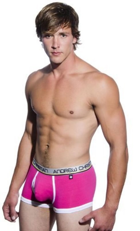 Tighty Whitie Punked Boxer w/ Almost Naked Fuchsia - M - Jocks and G-Strings