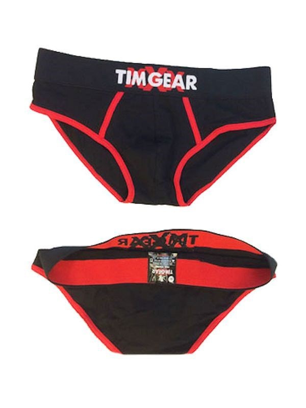 TIM Gear Black and Red Brief Large - Mens Briefs And Boxers