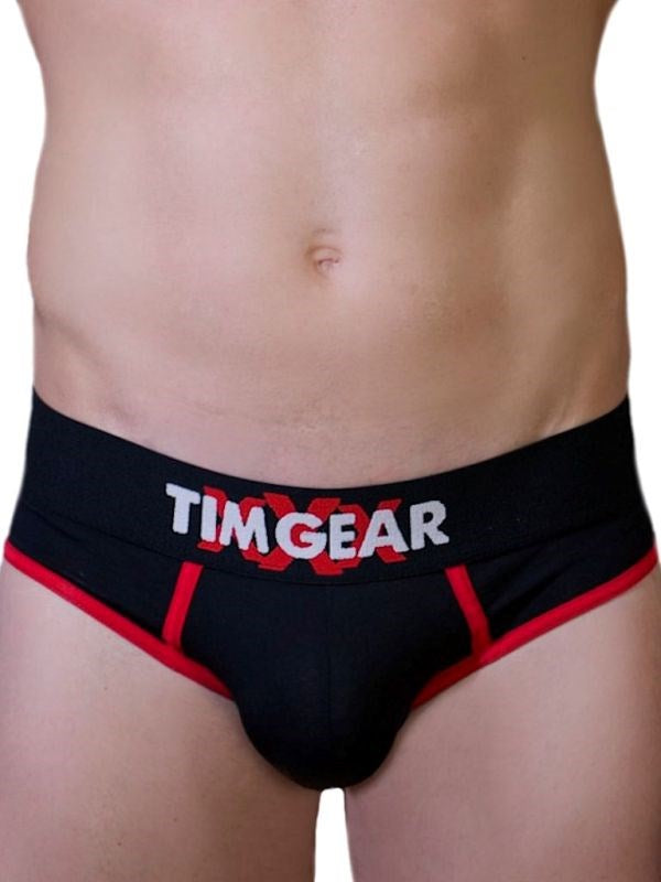 TIM Gear Black and Red Brief Large - Mens Briefs And Boxers
