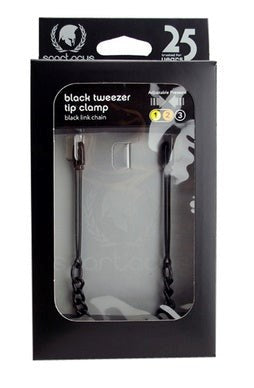 Tweezer Tip Clamps - Black Link Chain - Nipple and Clit Clamps