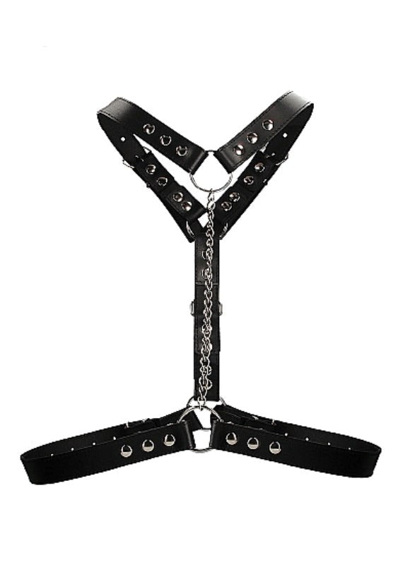 Twisted Bit Black Leather Harness - - Cuffs And Restraints