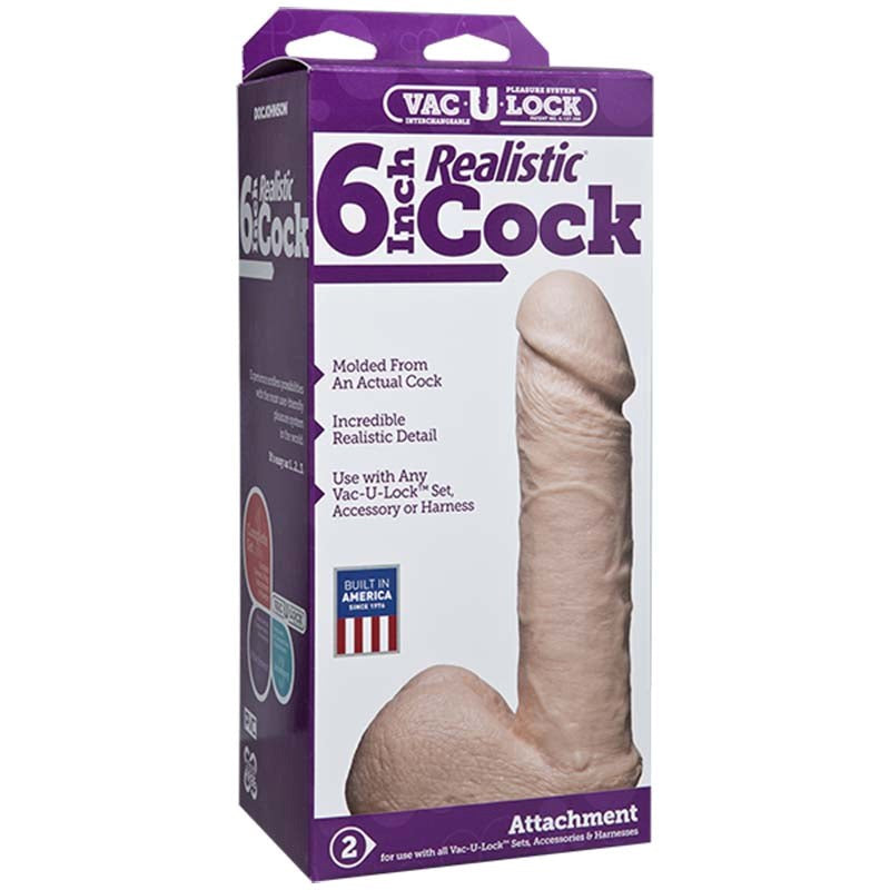 Vac-U-Lock 6 inch Ultra Realistic Cock - - Realistic Dildos