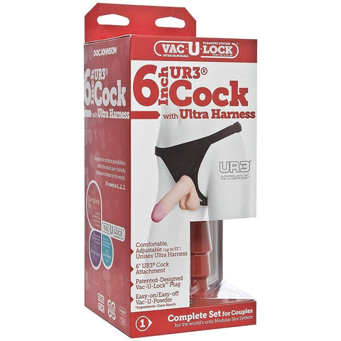 Vac-U-Lock 6 Realistic Cock Flesh with Strap-On - Strap On Sextoys