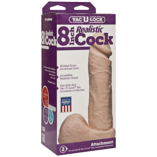 Vac-U-Lock 8 Realistic Cock Vanilla - Realistic Dildos