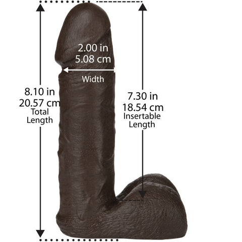 Vac-U-Lock 8\ Realistic Cock Chocolate - Realistic Dildos