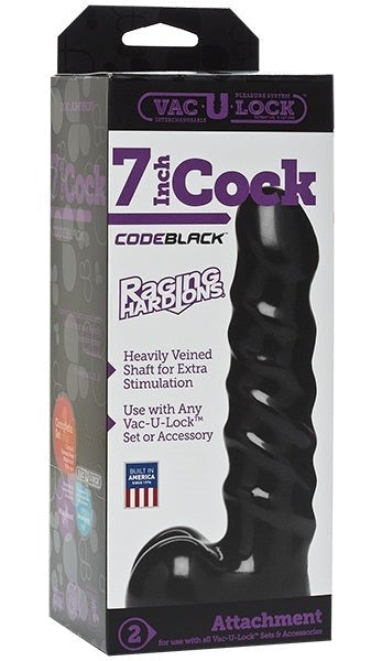 Vac-U-Lock Code Black 7 inch Raging Hard-Ons Cock - - Strap On Sextoys