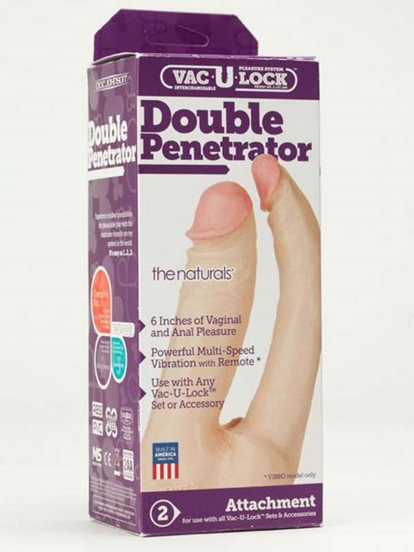 Vac-U-Lock Double Penetrator The Naturals - - Strap On Sextoys