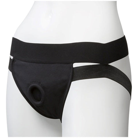 Vac-U-Lock Panty Harness Plug Dual Strap S/M Black - Strap On Sextoys